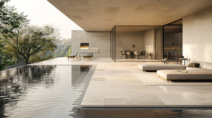 Fototapeta premium Seamless Harmony. Designing a Modern Luxury Minimalist Veranda 