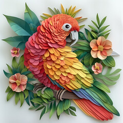 Fototapeta premium Color paper cut illustration