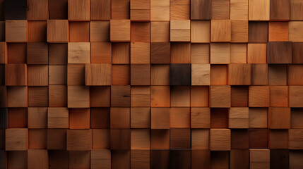 Geometric Wooden Blocks Wall Pattern for Design Inspiration