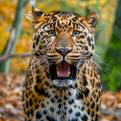 Angry leopard close up - 783061303