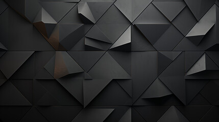 Sleek 3D Geometric Black Background with Textured Surfaces - obrazy, fototapety, plakaty