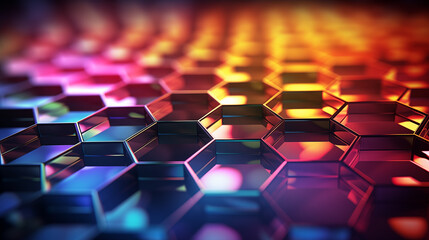 Obraz premium Red and Pink Gradient Hexagonal Digital Art Background