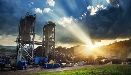 Production at the metal recycling facility.