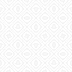 Seamless trendy pattern of circles and arcs, geometric white shapes for textiles and wallpaper. Festive Christmas pattern on a gray background. - 783061982