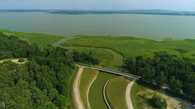 Beautiful Canal Jamno Kanal Lake Mielno Aerial View Poland