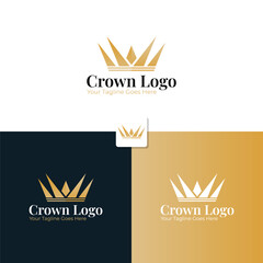 Crown Logo Vector Template with luxury and elegant style