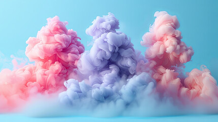 Surreal Pastel Smoke Clouds Abstract Art