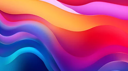 Foto op Canvas Digital technology rainbow color gradient curve abstract poster web page PPT background © JINYIN