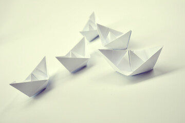 paper boats on the paper - 783063724