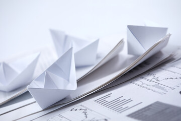 paper boats on the paper