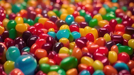 Top View of Beautiful Colorful Festive Sweets and Candies