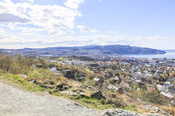 Fototapeta na wymiar View of the Trondheim city in spring mood