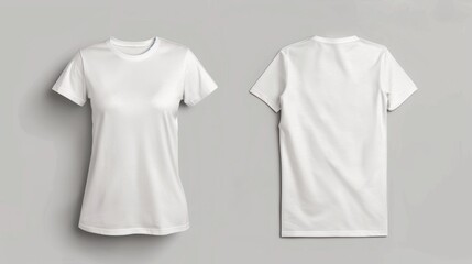 Professional branding white women s t shirt mockup with stylish round neck design