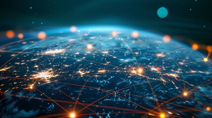 Global network connectivity  high speed data transfer in digital globe for information exchange
