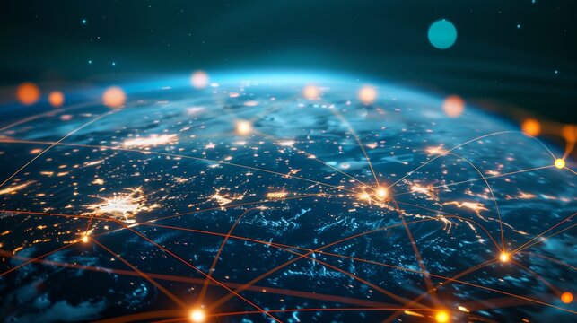 Global network connectivity  high speed data transfer in digital globe for information exchange