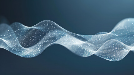 Abstract 3D white silk wave shape on navy blue background. - obrazy, fototapety, plakaty