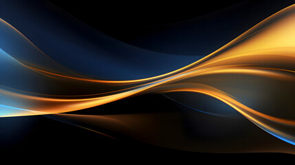 Digital technology black gold holographic curve abstract poster web page PPT background