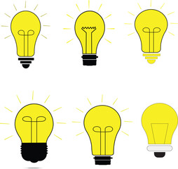 set of Light bulb icon. filled outline colorful version, outline and filled vector sign. Idea Symbol, logo illustration.