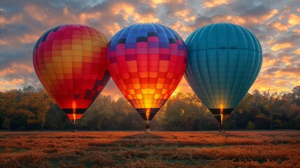 Obraz premium air balloons above the city