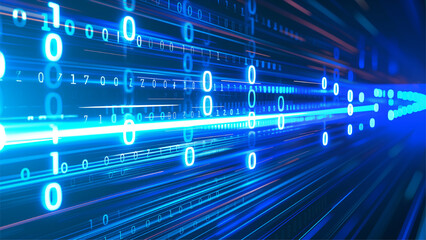 Fototapeta premium blue abstract technology background of high speed global data transfercomputing cyber attack.