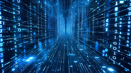 blue abstract technology background of high speed global data transfercomputing cyber attack.