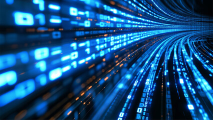 blue abstract technology background of high speed global data transfercomputing cyber attack.