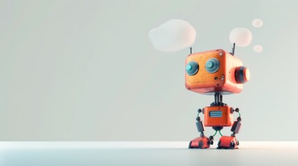 A thought-provoking image of a robot in a contemplative pose,