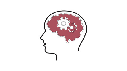 Creative brain and gear vector template illustration