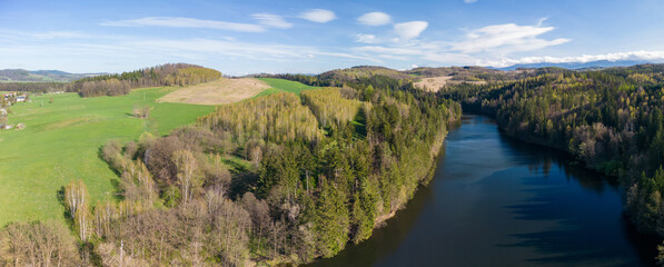 Wrzeszczyn, Lake Wrzeszczyńskie near the city of Jelenia Góra. Bóbr Valley Landscape Park