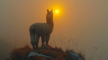 Obraz premium alpaca in the mountains