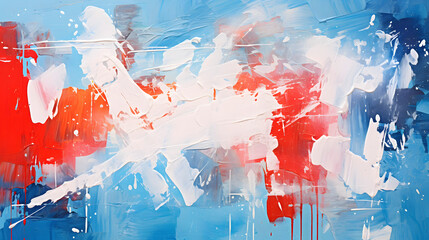 Artistic red white blue oil painting abstract graphic poster web page PPT background