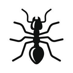 Ant Insect Silhouette on White Background. Vector