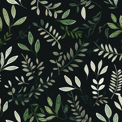 a pattern with a monochromatic color scheme using various types of leaves on a scrapbook paper