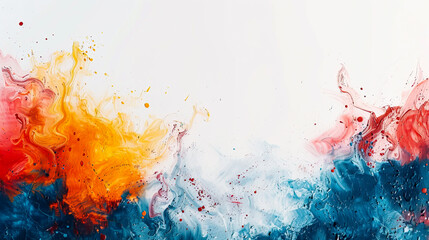 Bold Strokes: Creative and Artistic Images of Thick Paint Splatters and Drips on White Background