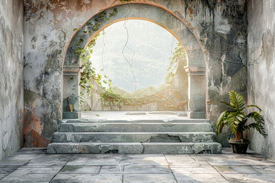 Virtual Studio: High-Quality Arch Imitation Backgrounds for Photographers, Floorless and Ready for Creative Content Creation