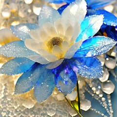 white and blue flowers