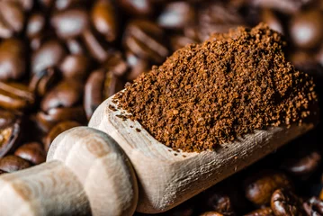 Raamstickers Aromatic powdered coffee texture background © alicja neumiler