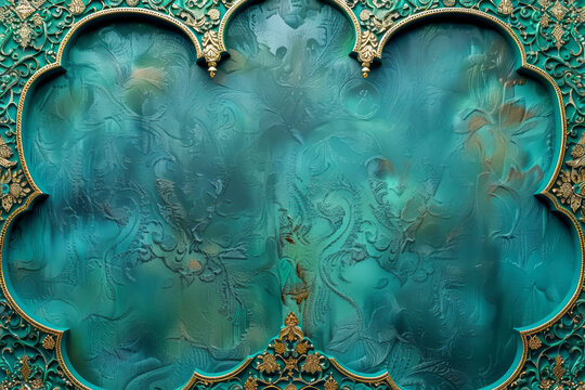 Islamic Elegance: Turquoise Green Minimal Backgrounds with Rich Aesthetics