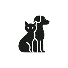 cat and dog cute animal pet logo vector illustration template design