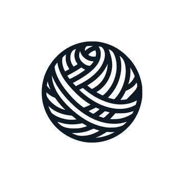 wool ball logo vector illustration template design