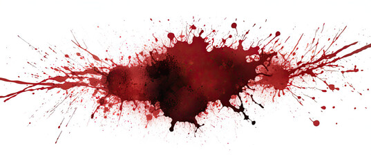 Dark Drops of blood, blood splash, blood spot. Isolated on white background.	