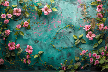 Enchanting Floral Studio Backdrops: Dark Teal & Purple Nostalgia, Spectacular Dark Pink & Gray...