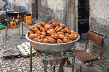 Ethiopia Street food, fried and sugar coated Donuts