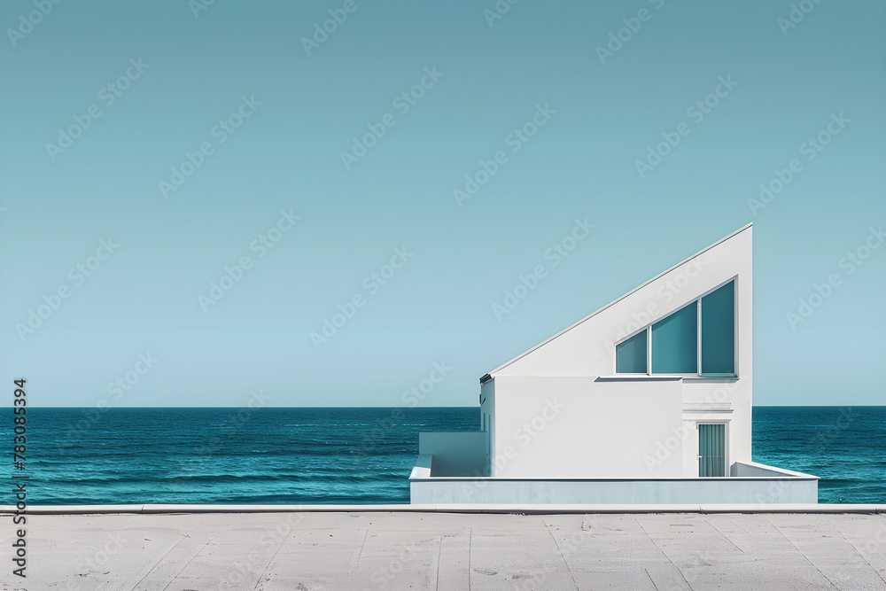 Wall mural house on the beach