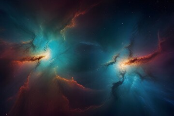 Colorful space galaxy cloud nebula. Stary night cosmos. Universe science astronomy. Supernova background wallpaper Generative AI - obrazy, fototapety, plakaty