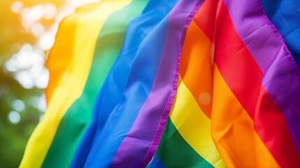 Vibrant Rainbow Flags Waving as a Symbol of LGBTQ+ Pride and Diversity