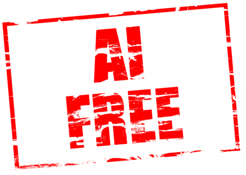 Stock image. Digital composite..AI free. .With the growth of Artificial intelligence the creation of a product without any AI interference may become a promotional extra.