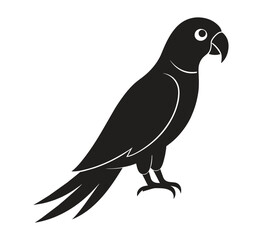 A silhouette parrot black and white logo vector clip art