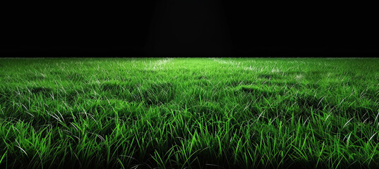  Green grass field isolated on black background