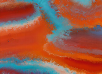 Bright colorful waves pastel watercolor Colored splashes on paper.Generative AI	